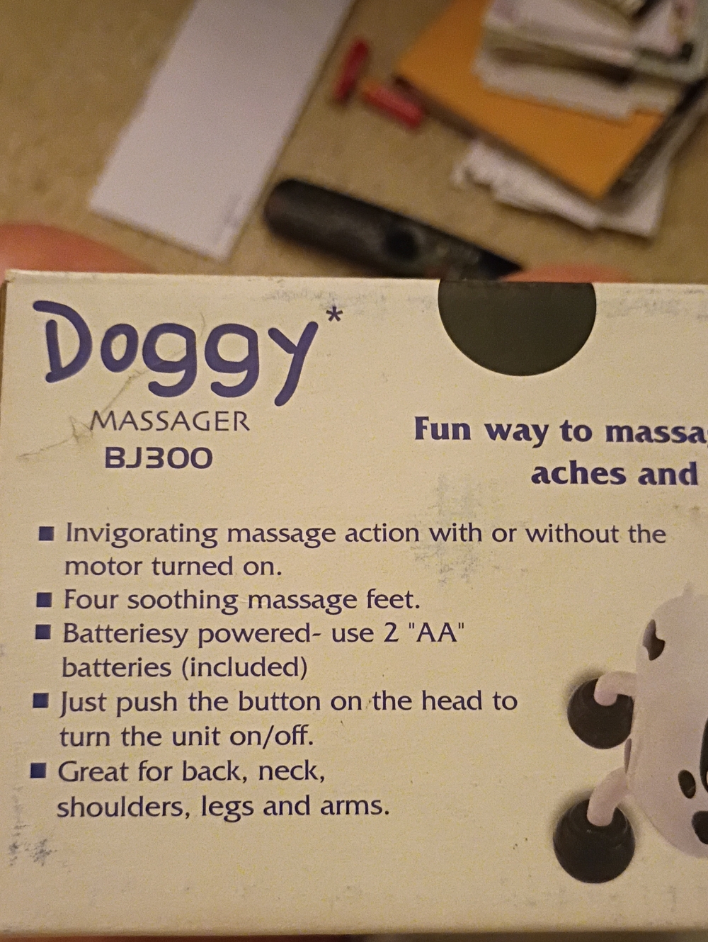 Massager BJ300 - White/Purple Handheld Pet Massager
